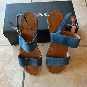 Coach ankle strap sandals blue size 8